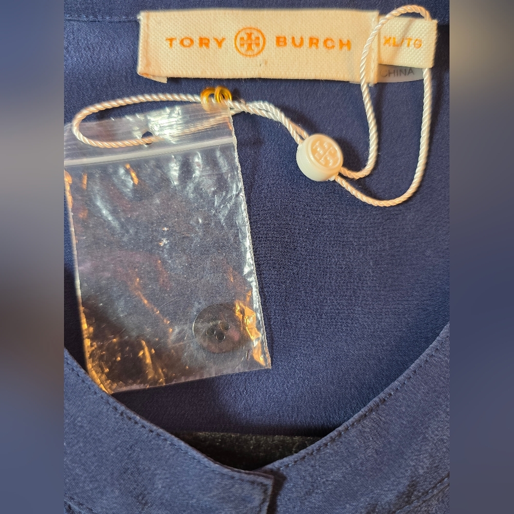 NWT Tory Burch Marguerite Blue Sleeveless Silk Designer Resort Romper Size XL - Picture 9 of 15